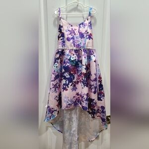 Girls High-Low Floral Dress